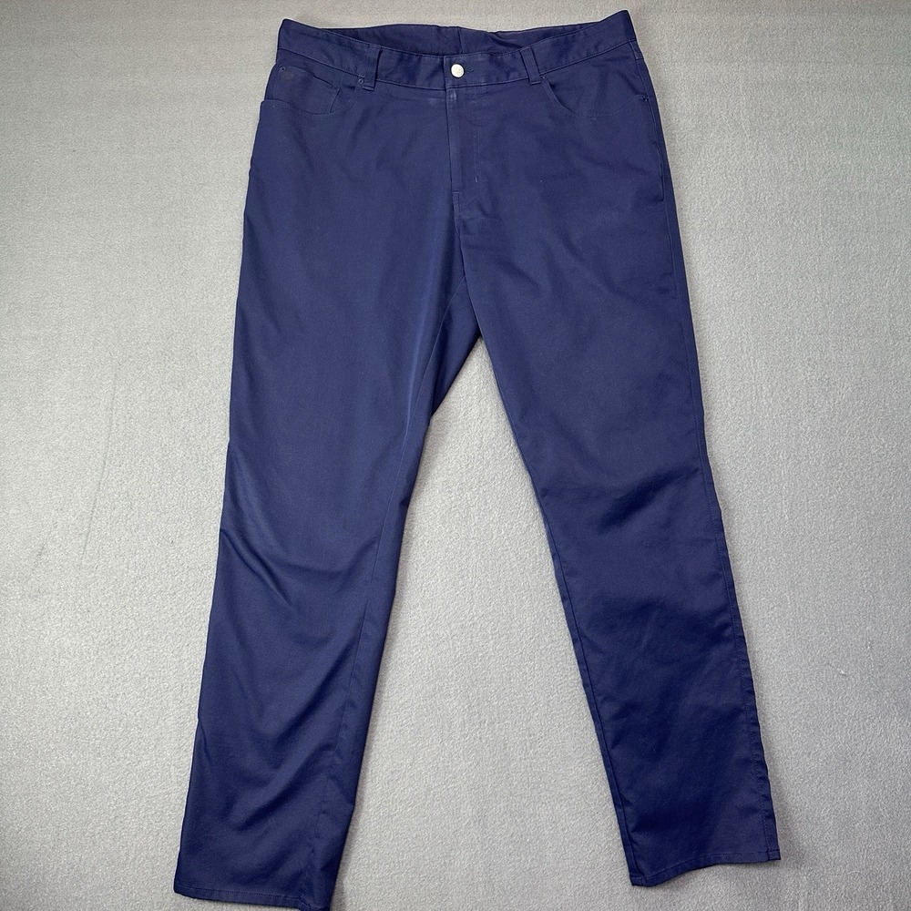 Peter Millar EB66 Performance 5 Pocket Pants Mens 37x31.5 Navy Blue Golf Stretch